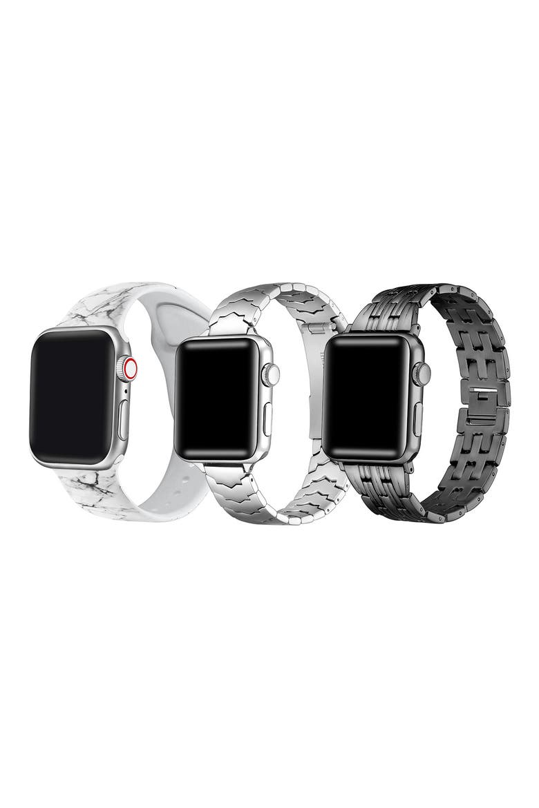 Set of 3 Silicone & Stainless Steel Watchbands, Main, color, ASSORTED