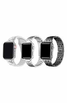 Set of 3 Silicone & Stainless Steel Watchbands