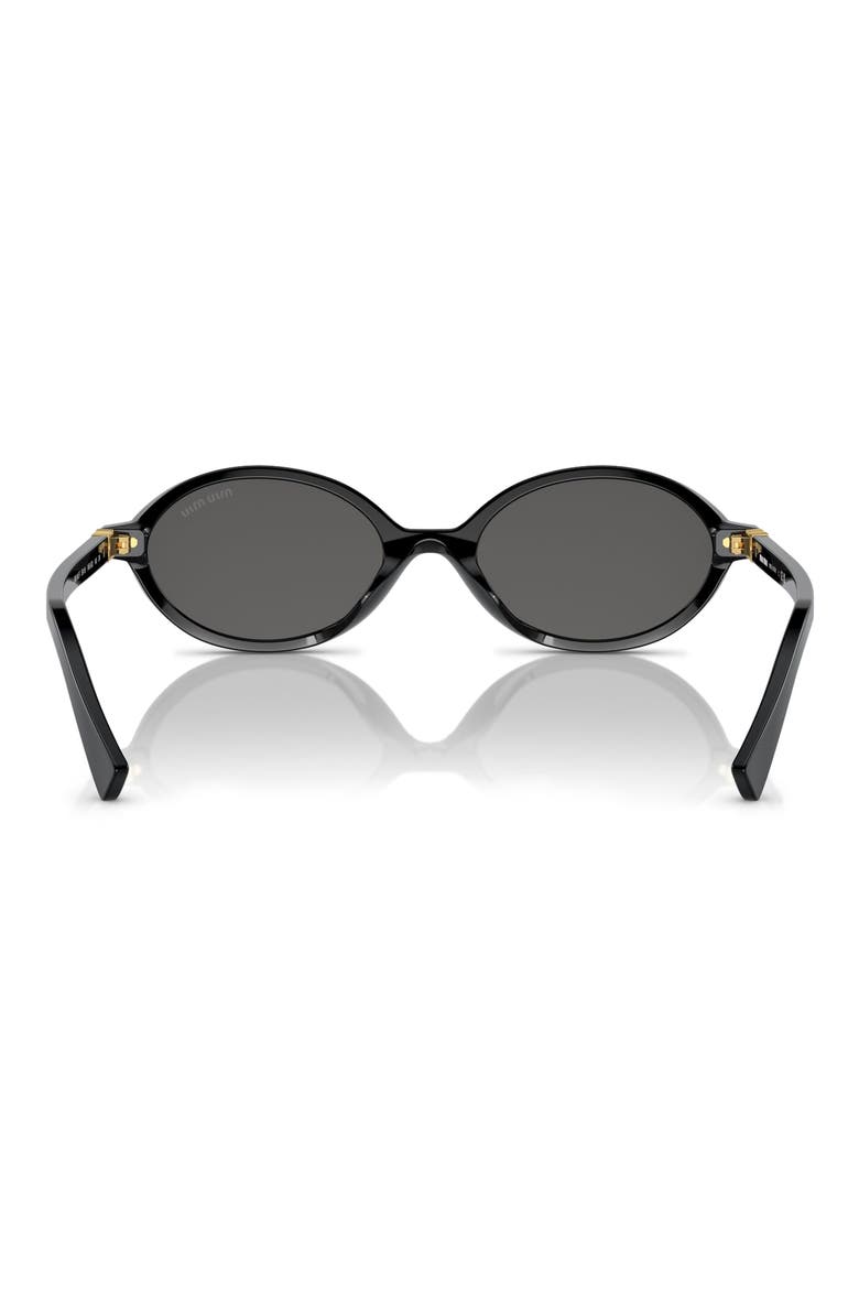 50mm Oval Sunglasses, Alternate, color, BLACK / DARK GREY