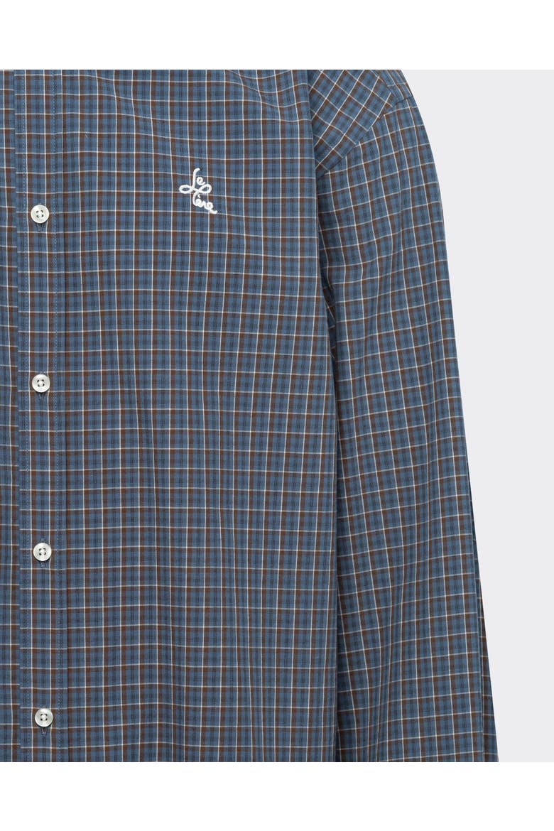 Poplin Button Down Shirt, Alternate, color, Blue Check