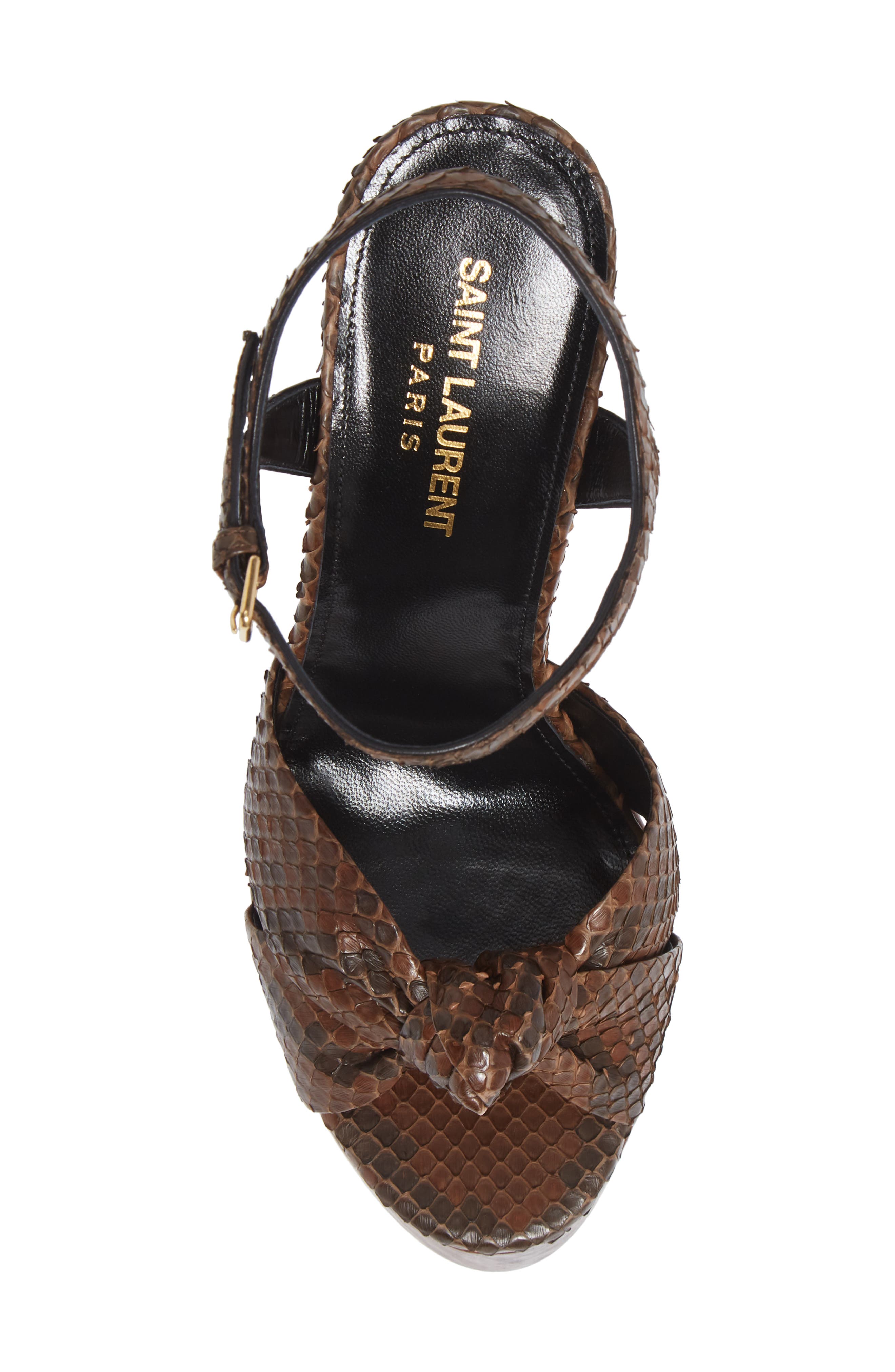 Saint Laurent Bianca Genuine Python Platform Sandal, Alternate, color, 