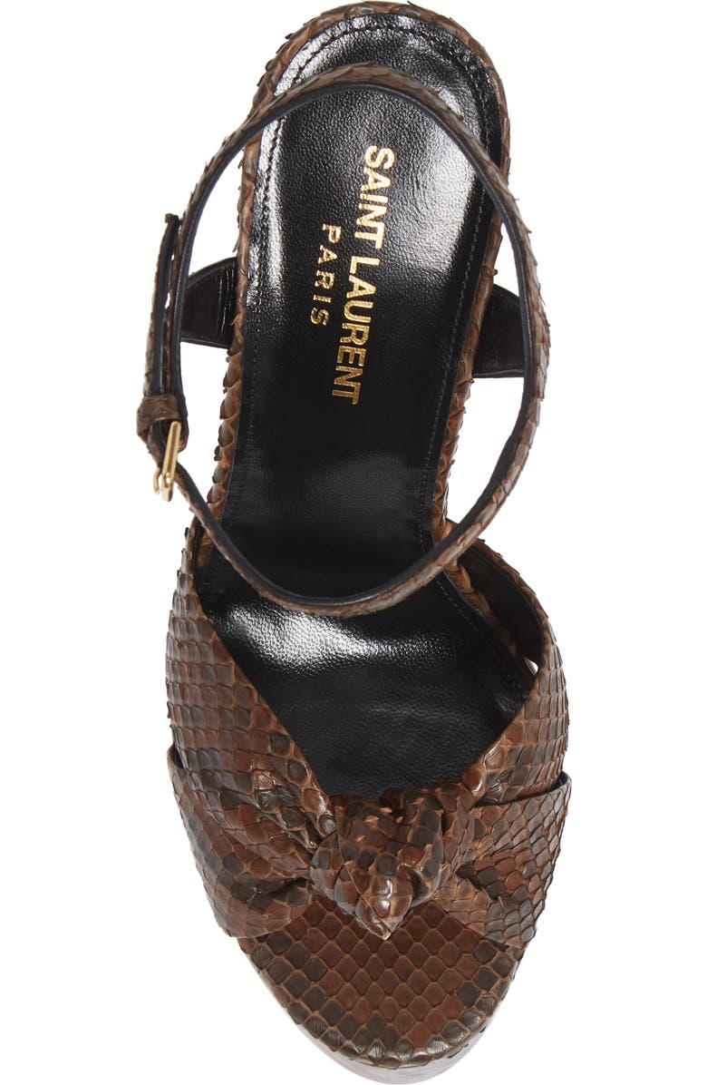 Saint Laurent Bianca Genuine Python Platform Sandal, Alternate, color,