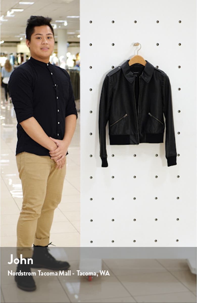 Center Zip Faux Leather Jacket, sales video thumbnail