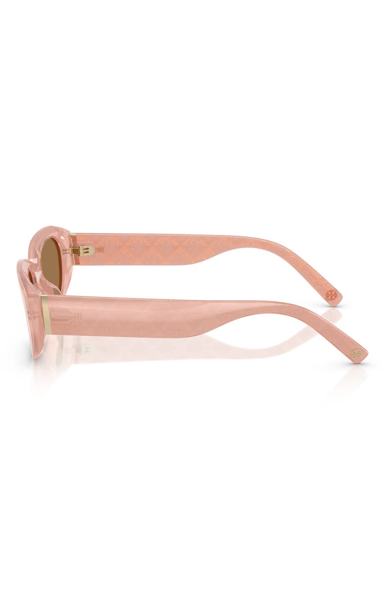 Tory Burch 52mm Irregular Sunglasses, Alternate, color, Milky Wine Pink / Brown