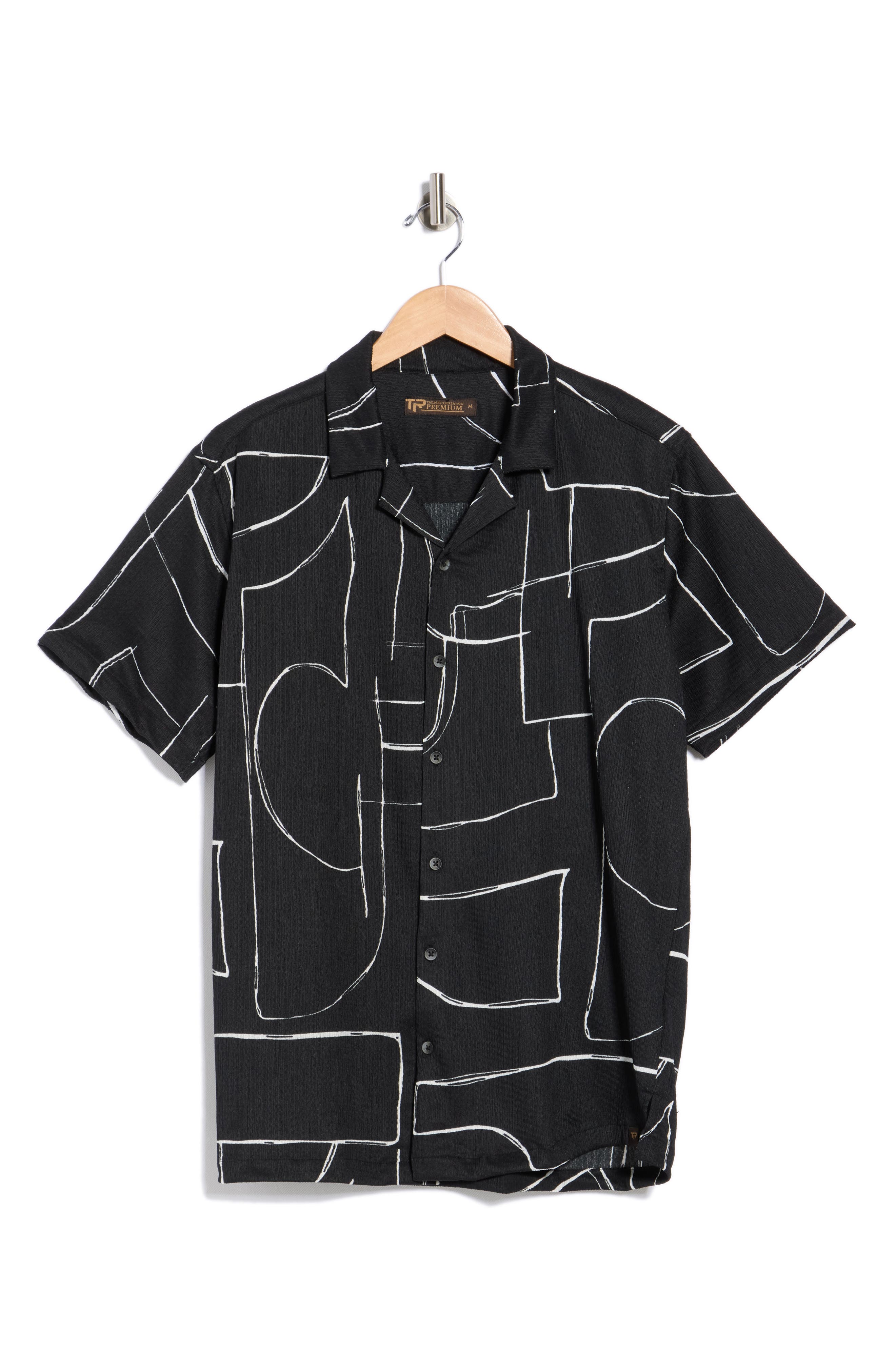 T.R. PREMIUM Relaxed Fit Abstract Print Camp Shirt