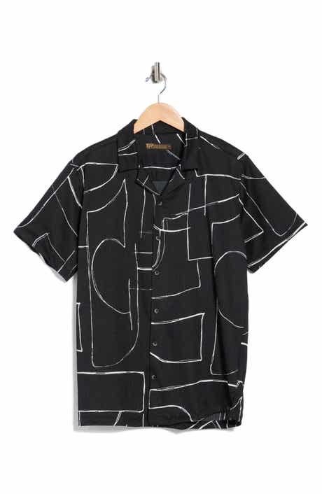 T.R. PREMIUM Relaxed Fit Abstract Print Camp Shirt