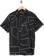 T.R. PREMIUM Relaxed Fit Abstract Print Camp Shirt