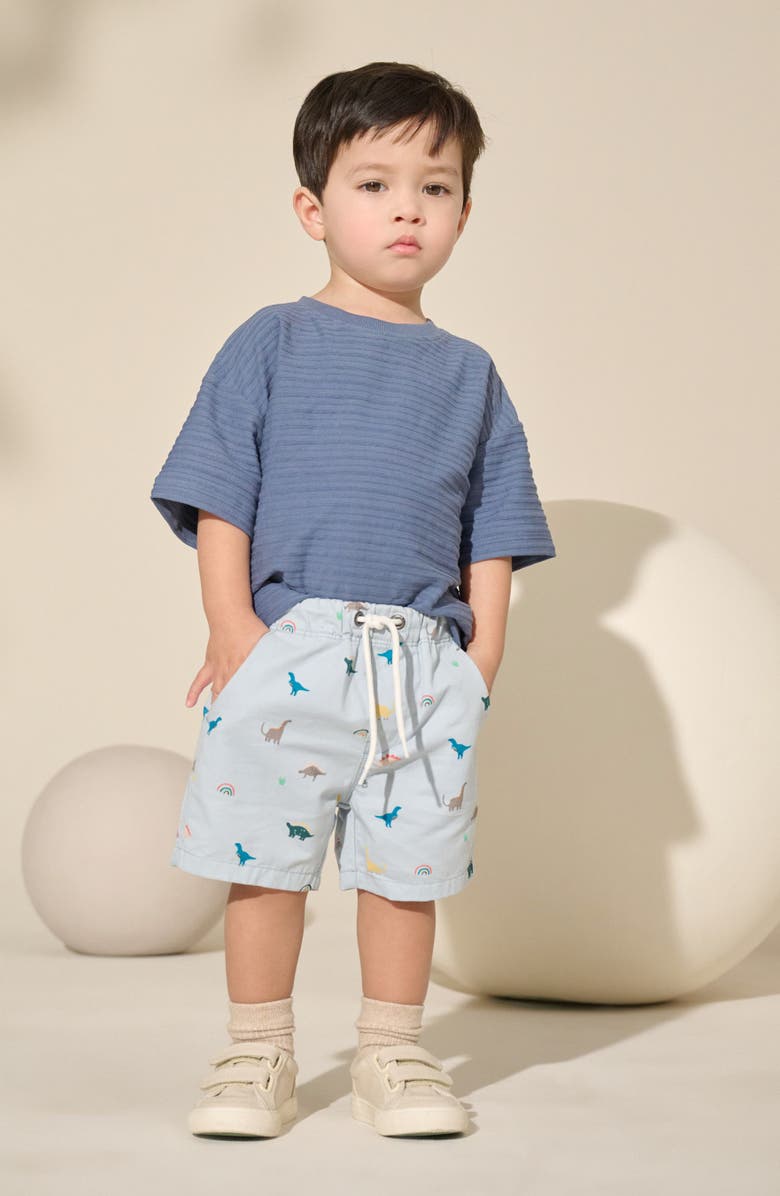 NEXT Kids' Dino Print Cotton Drawstring Shorts, Alternate, color, 