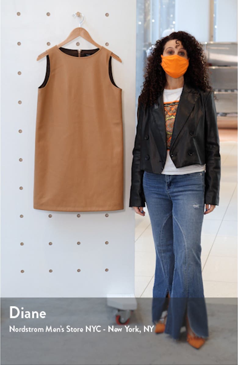 Faux Leather Sleeveless Shift Dress, sales video thumbnail