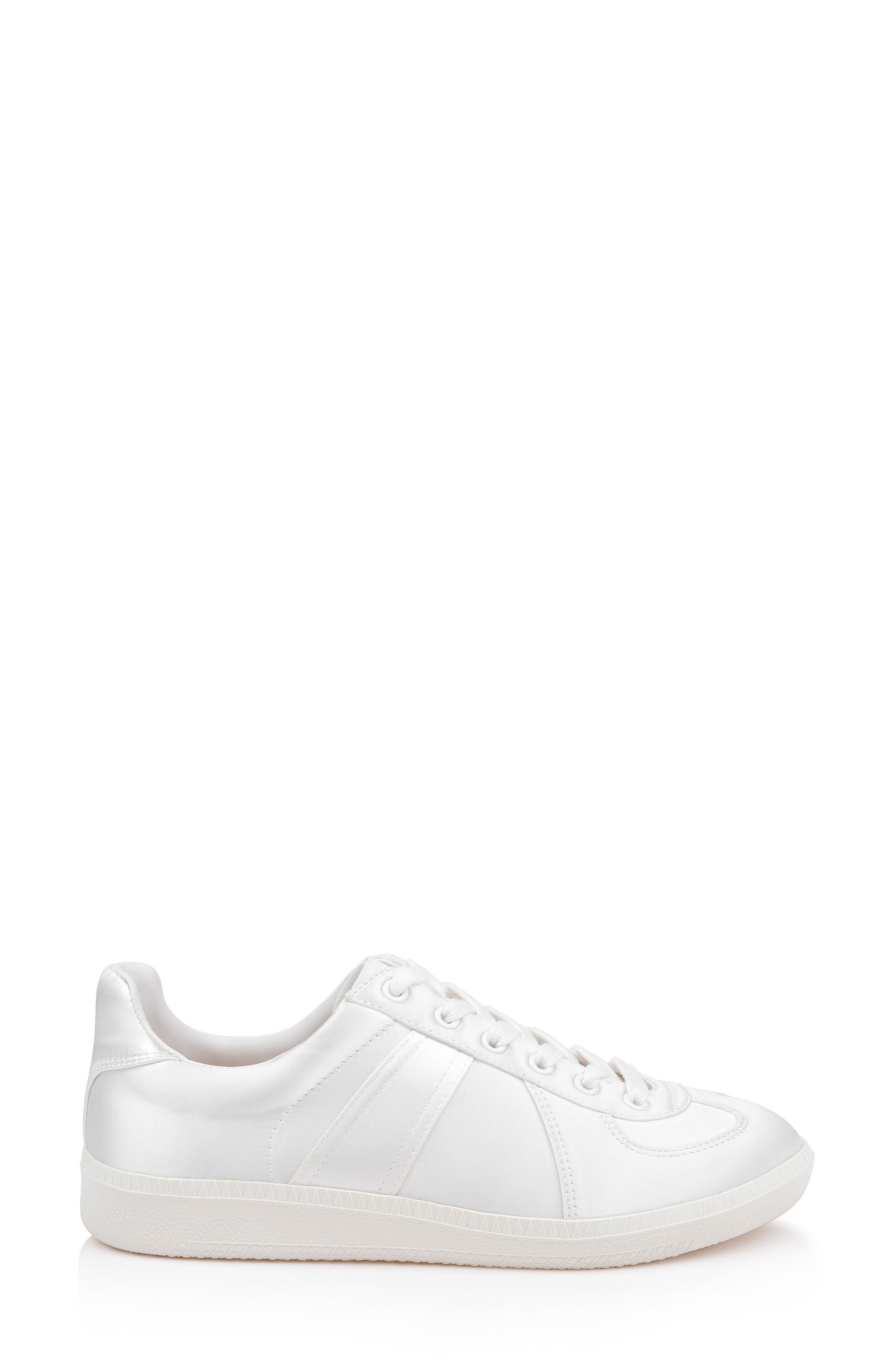 Jewel Badgley Mischka Imara Sneaker, Alternate, color, Ivory Satin