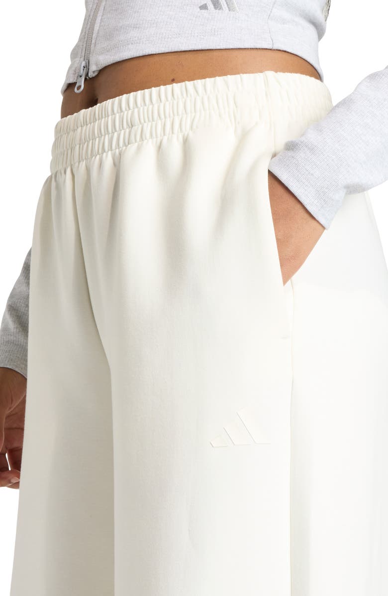 adidas Wide Leg Open Hem Pants, Alternate, color, Off White