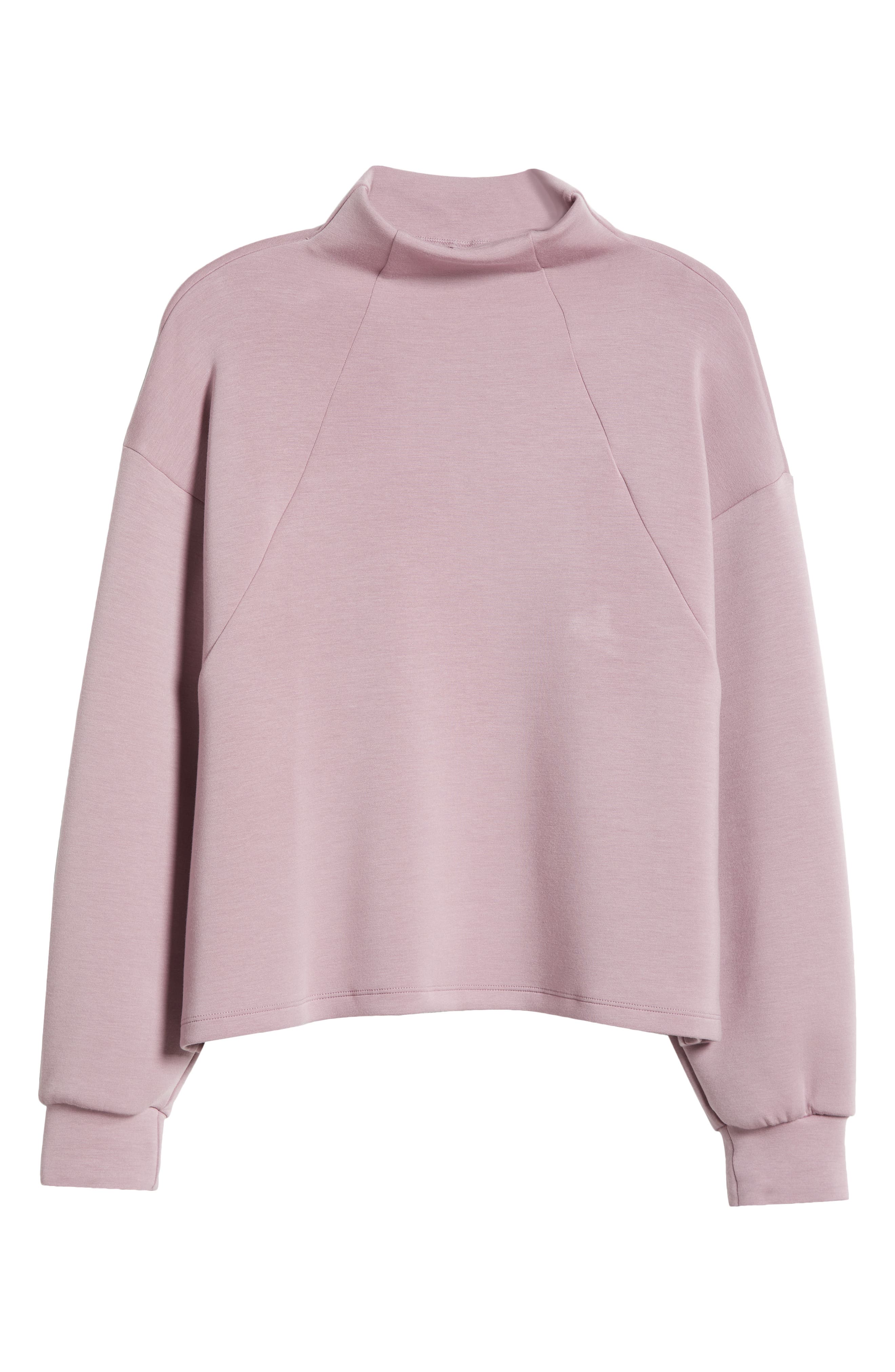 Zella Soft Modal Blend Scuba Funnel Neck Top in Purple Morn 