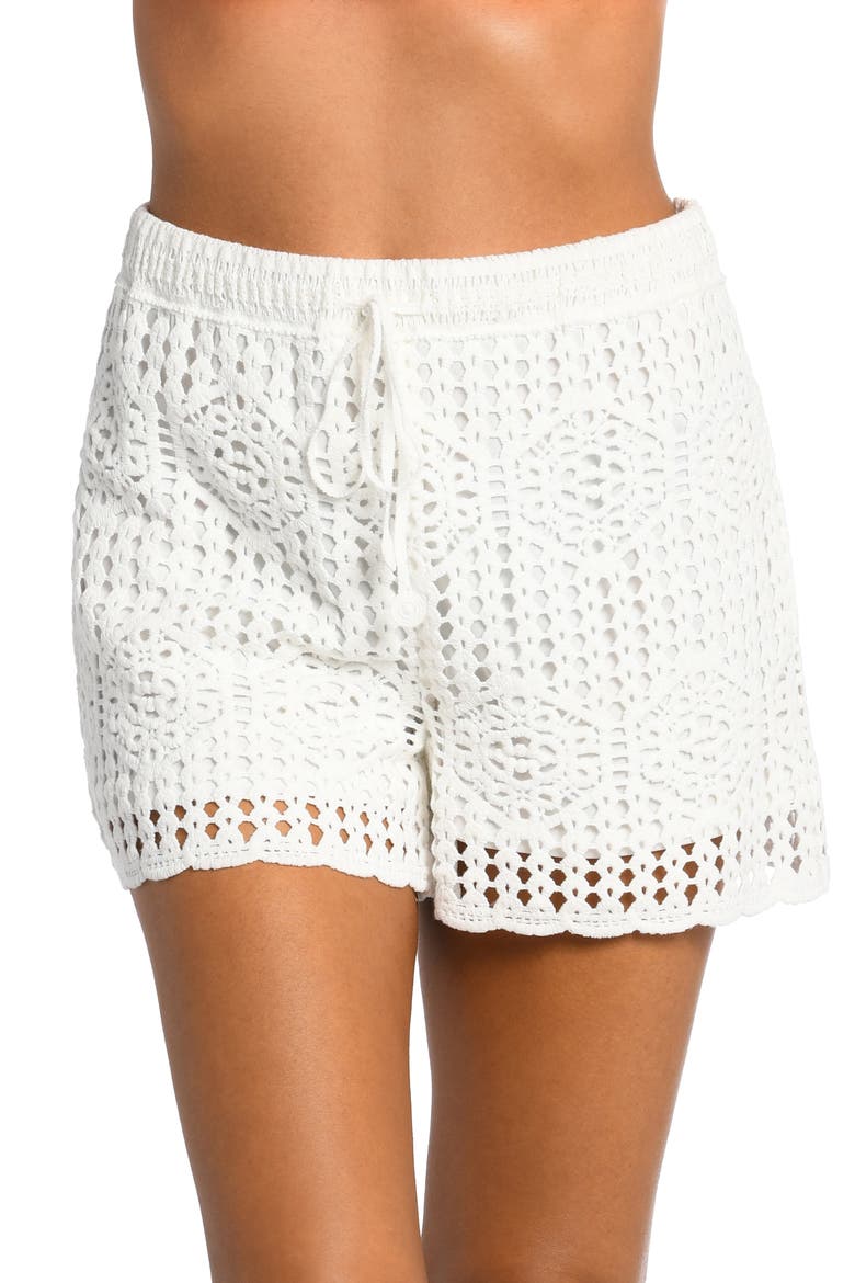 Waverly Cotton Cover-Up Shorts, Main, color, IVORY