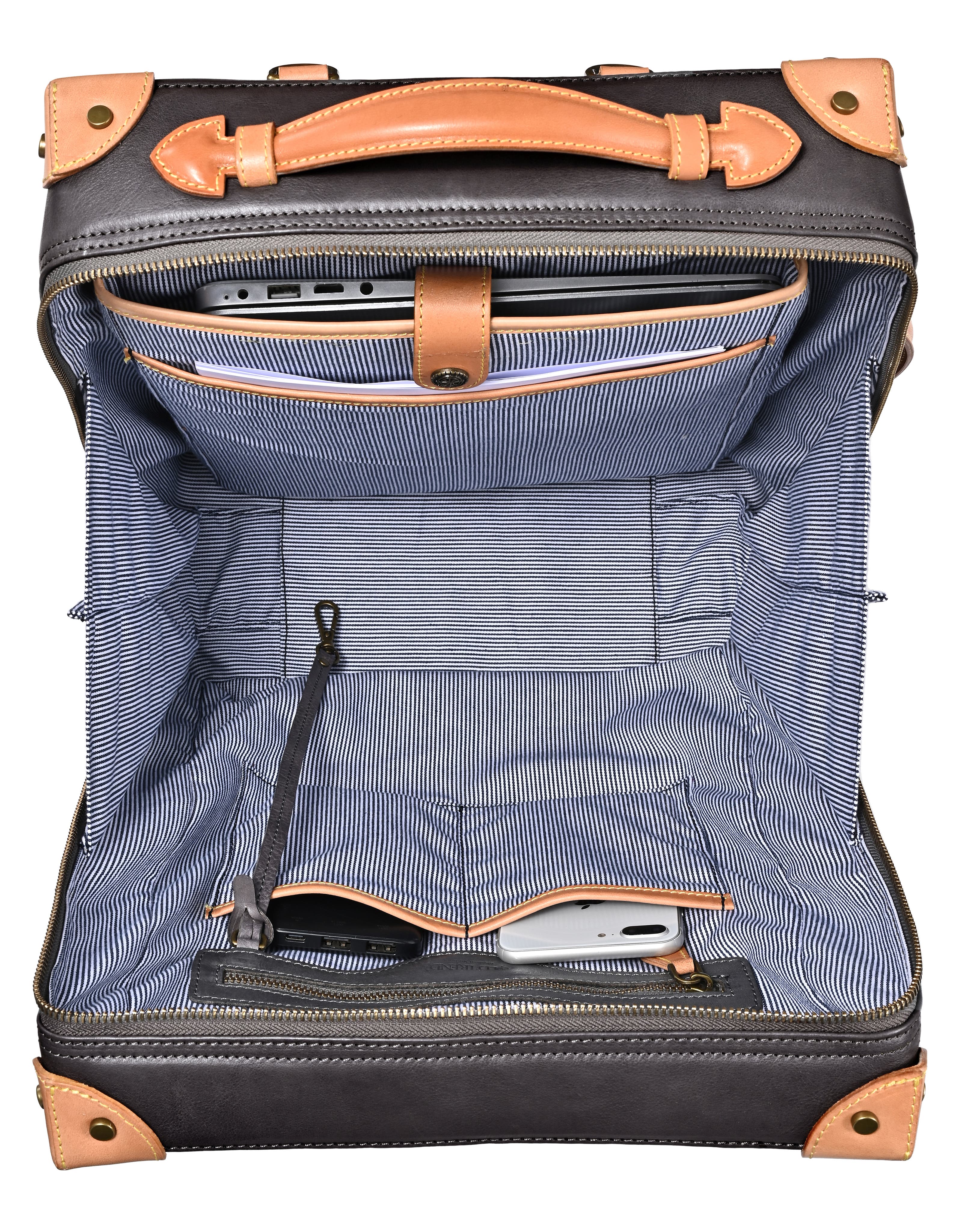OLD TREND Speedwell Small Leather Trunk Backpack, Alternate, color, Slate