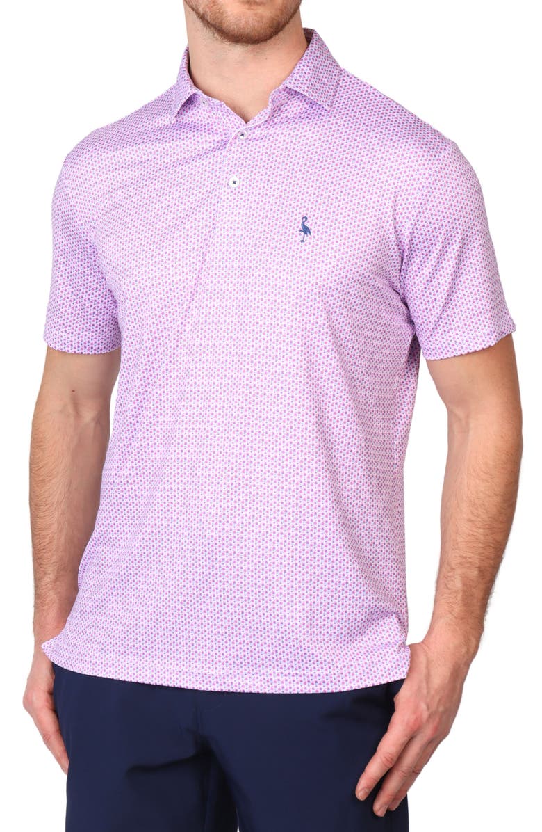 TailorByrd Micro Floral Print Performance Polo, Main, color,