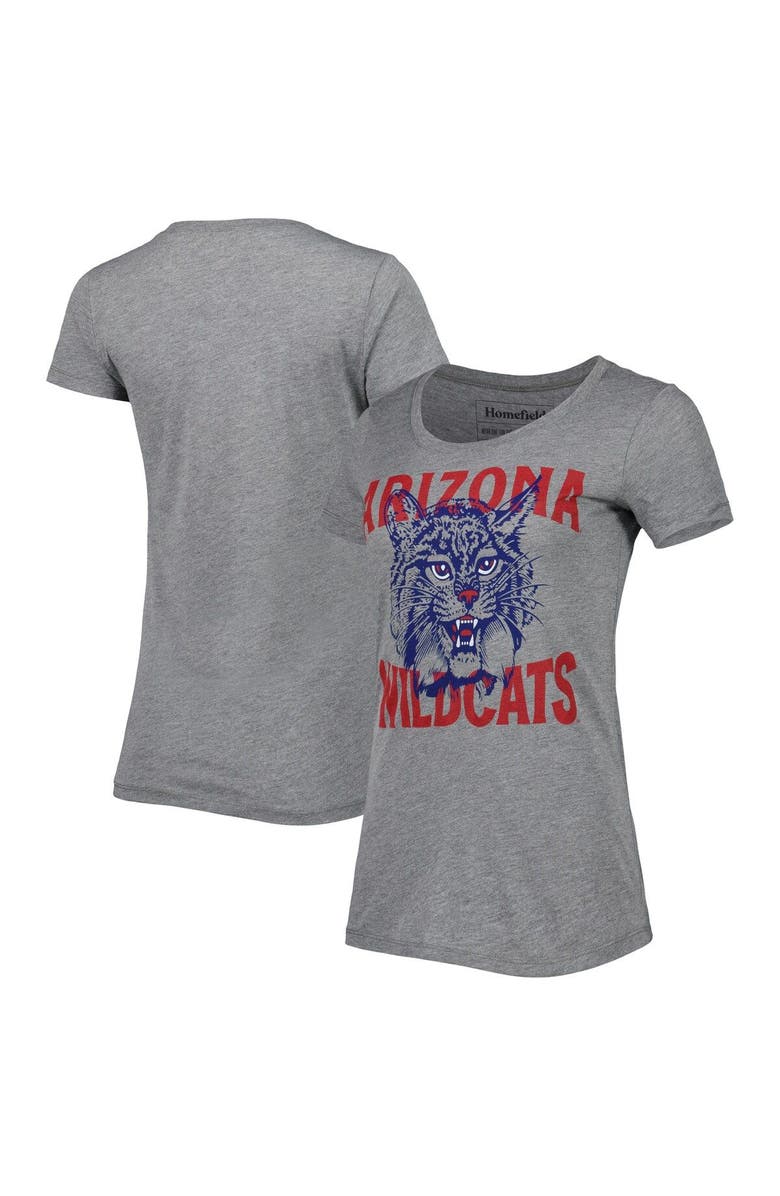 HOMEFIELD Women's Homefield Heathered Gray Arizona Wildcats Vintage Tri-Blend T-Shirt, Alternate, color, 