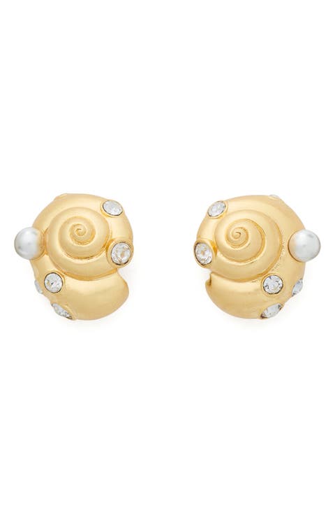 beachside shell stud earrings