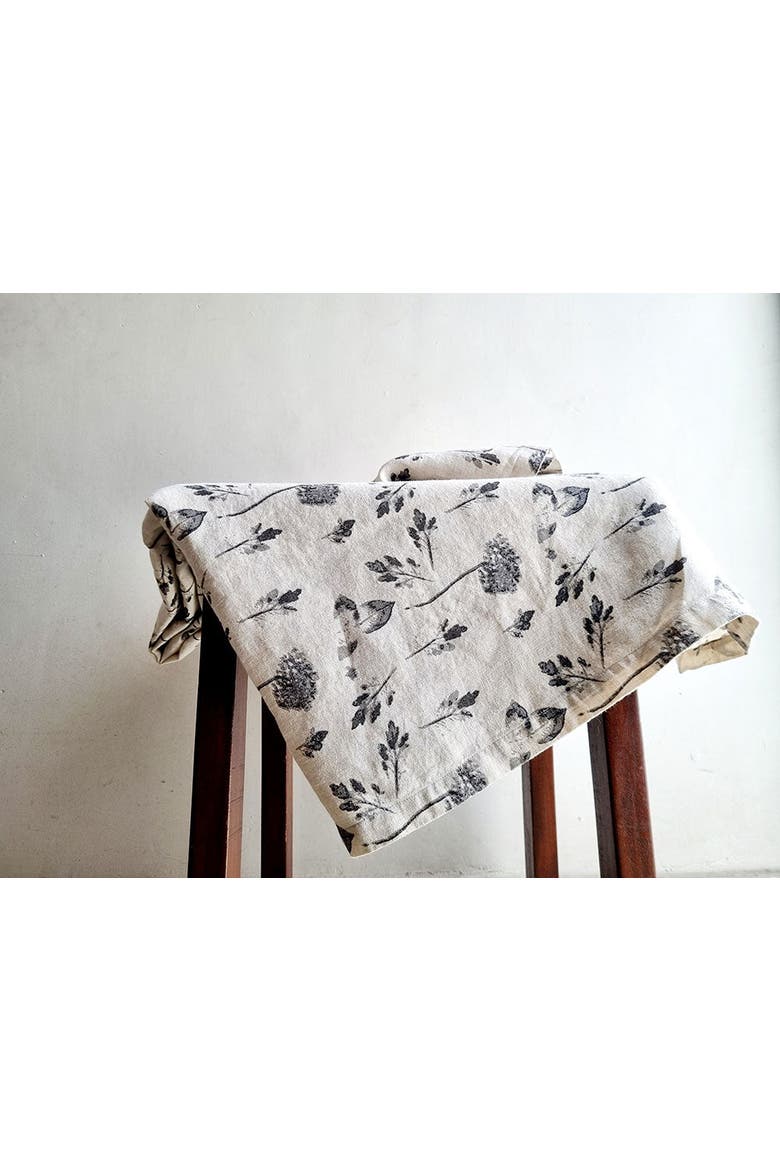 Floral Tablecloth, Alternate, color, Grey