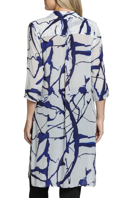 Apny Abstract Print Shirtdress In Navy Multi