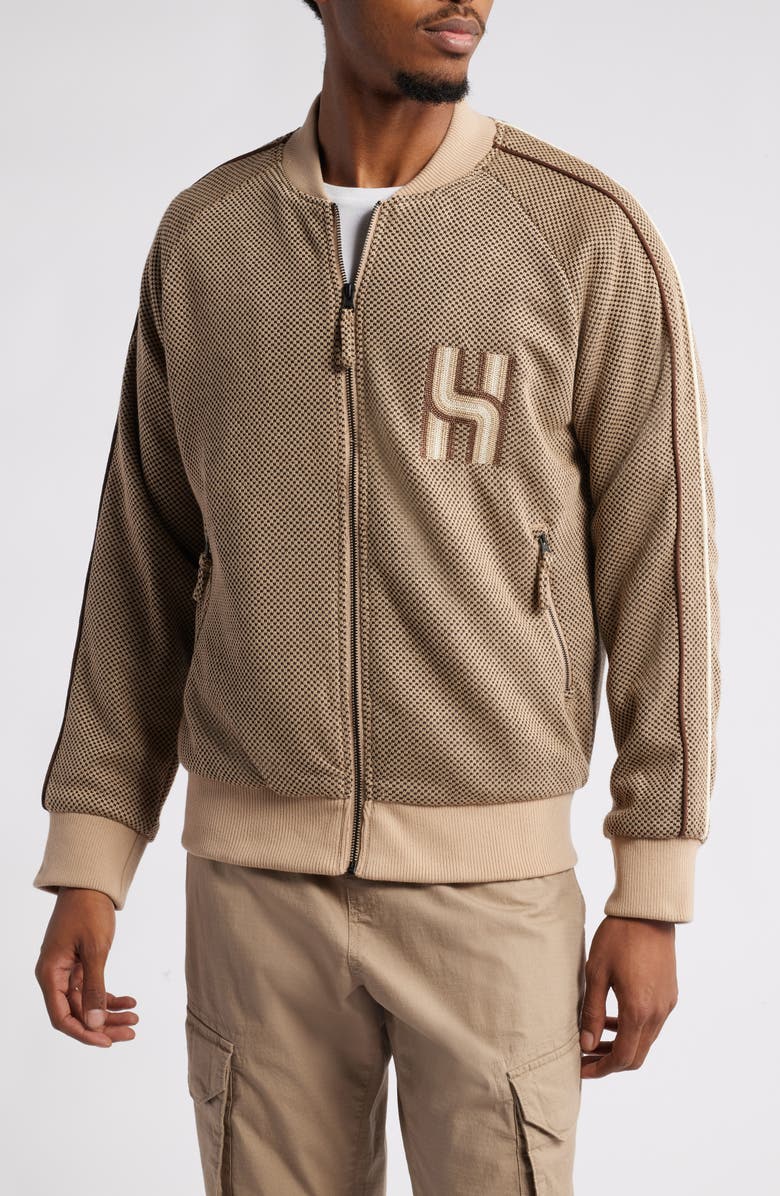 HONOR THE GIFT Geometric Jacquard Knit Track Jacket, Alternate, color,