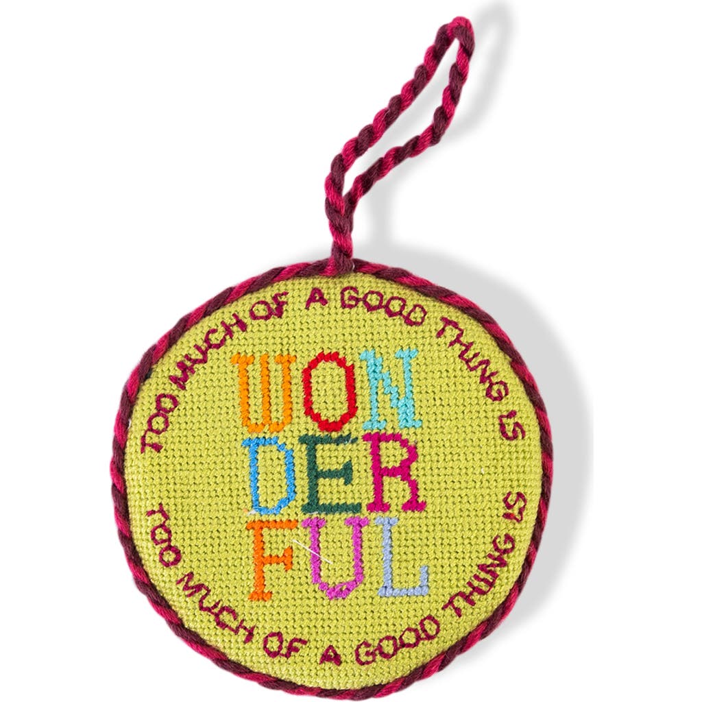 Furbish Needlepoint Ornament In Green