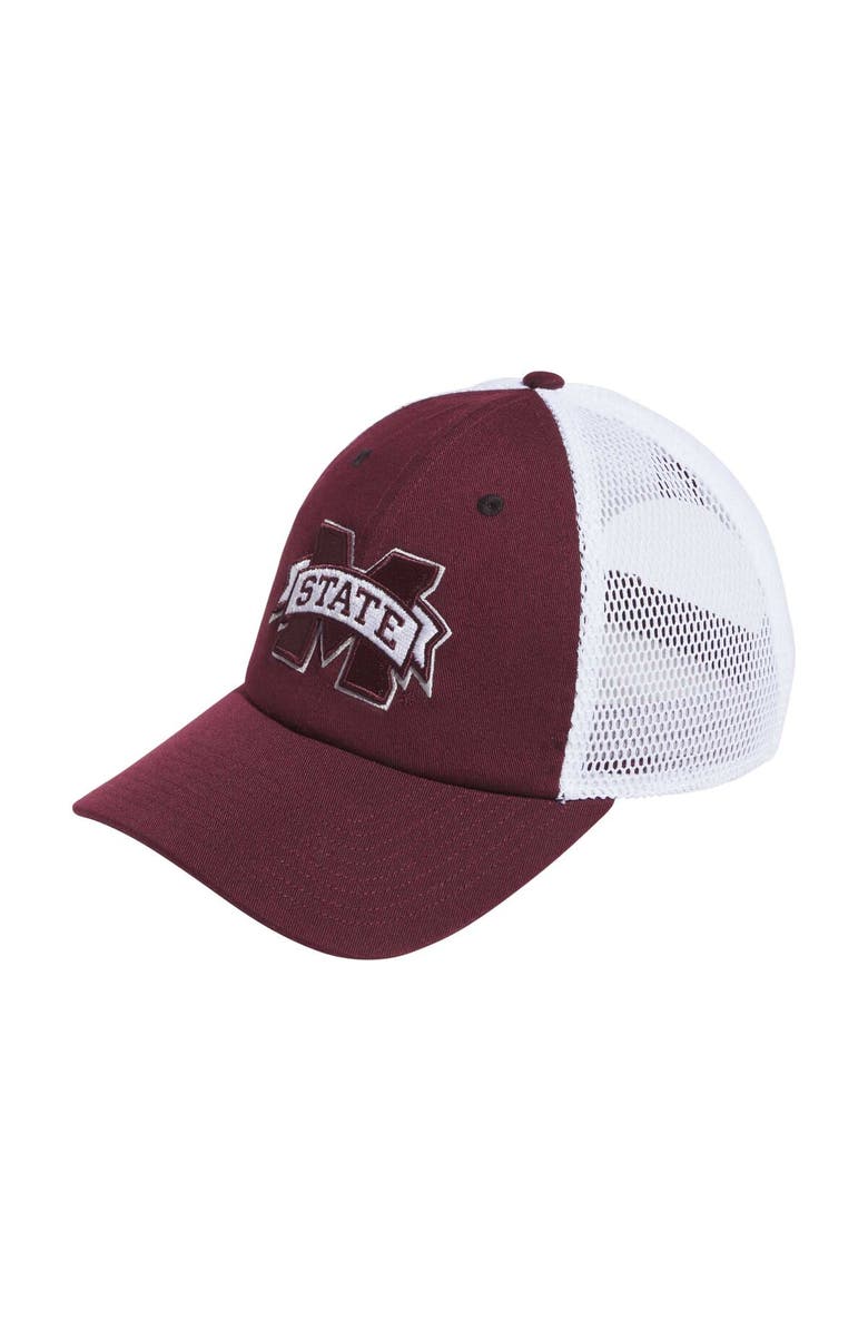adidas Men's adidas Maroon Mississippi State Bulldogs Mascot Slouch Trucker Adjustable Hat, Main, color, Maroon