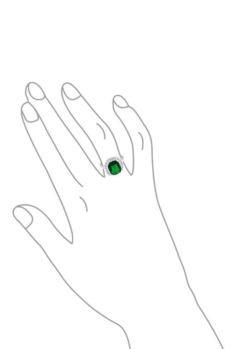 Art Deco CZ Halo Ring, Alternate, color, GREEN