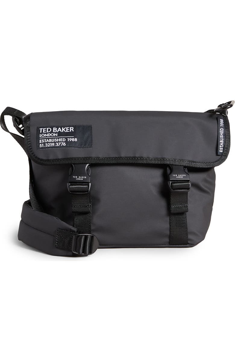 Ted Baker London Strole Rubberized Crossbody Messenger Bag, Main, color,
