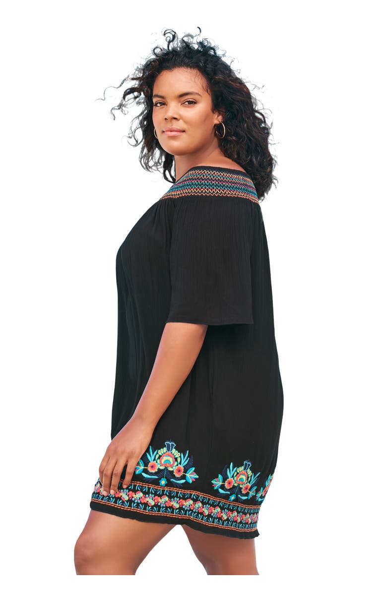 Swim 365 Off-The-Shoulder Cover Up, Alternate, color, White Multi