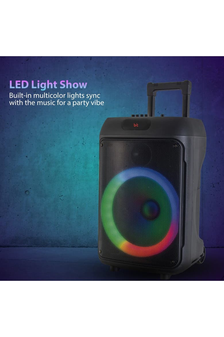 12" Portable RBG Light Party Speaker W/ Microphone, Alternate, color, Black