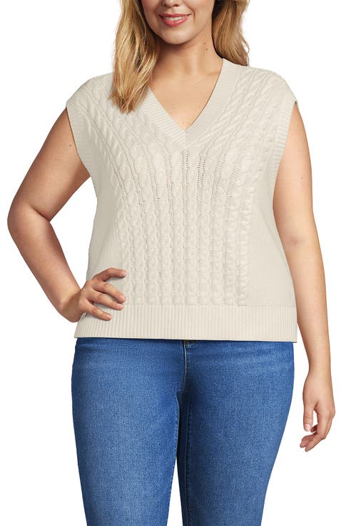 Drifter Modern Cable V Neck Vest Sweater