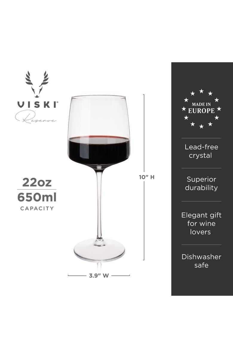Viski Reserve Julien Crystal Bordeaux Glasses Set of 4, Alternate, color, Clear