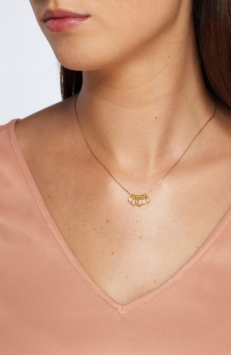 Nordstrom Collected Cubic Zirconia Charm Necklace, Alternate, color, 