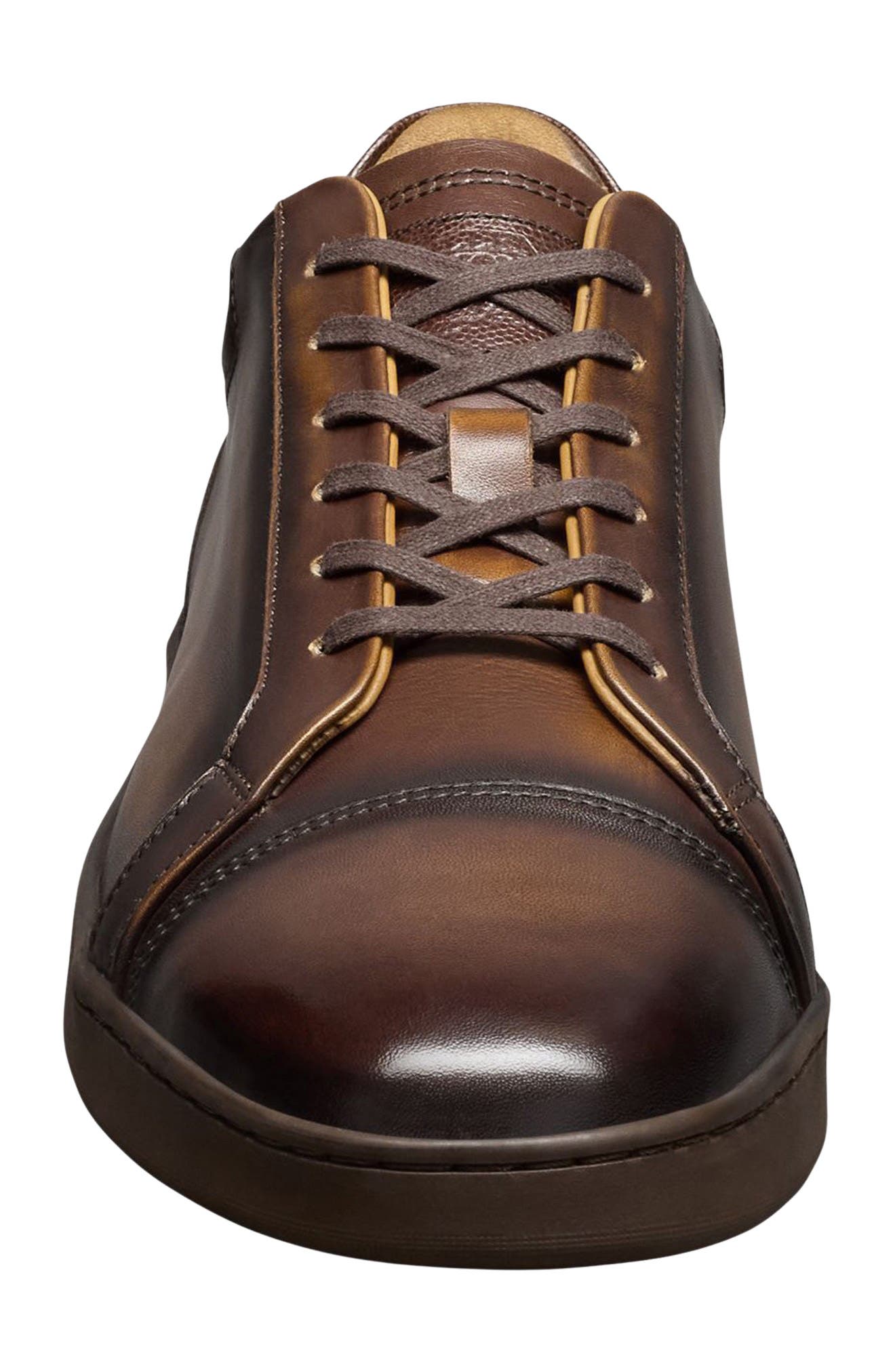Allen Edmonds Chambers Croc Embossed Cap Toe Sneaker, Alternate, color, Coffee