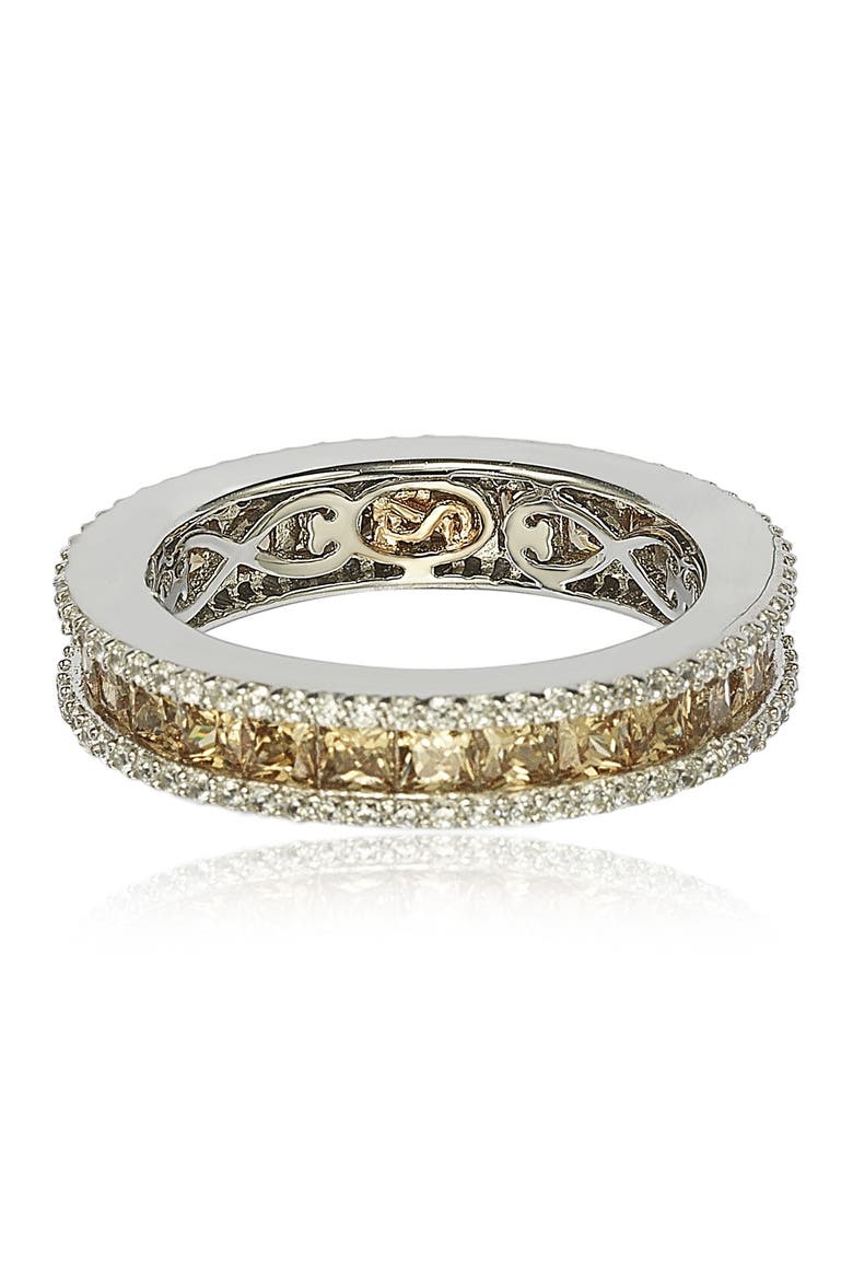Brown & White CZ Band Ring, Alternate, color, BROWN