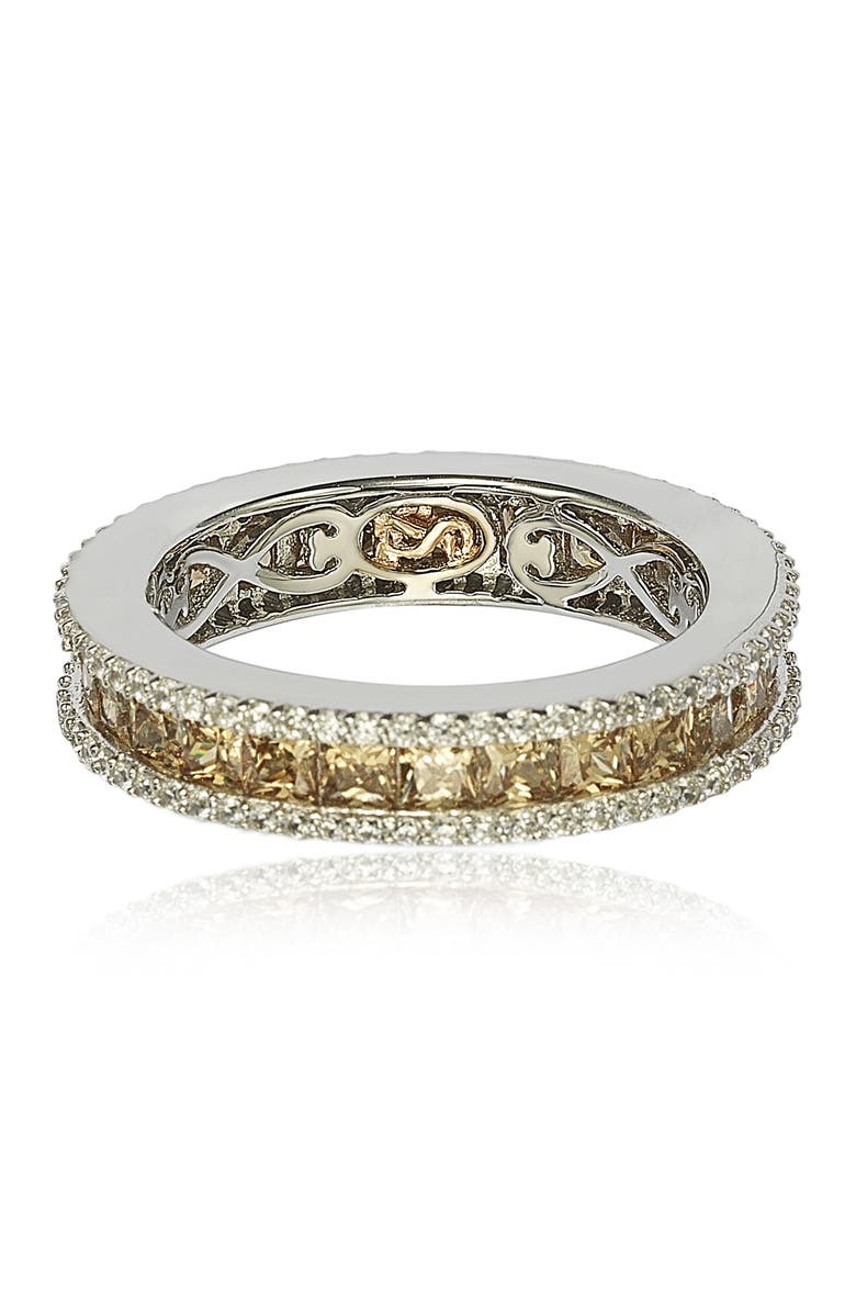 SUZY LEVIAN Brown & White CZ Band Ring, Alternate, color, Brown