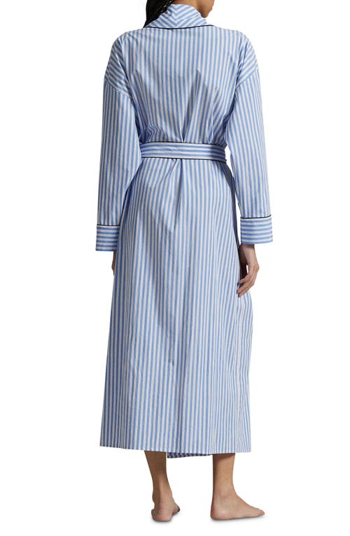 Polo Ralph Lauren Heritage Stripe Cotton Blend Robe In Wide Stripes