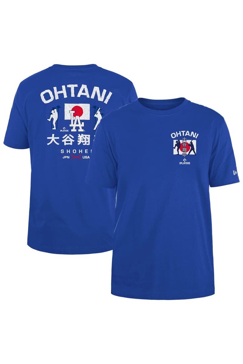 Men's New Era Shohei Ohtani Royal Los Angeles Dodgers Japan Flag T-Shirt, Main, color, Royal