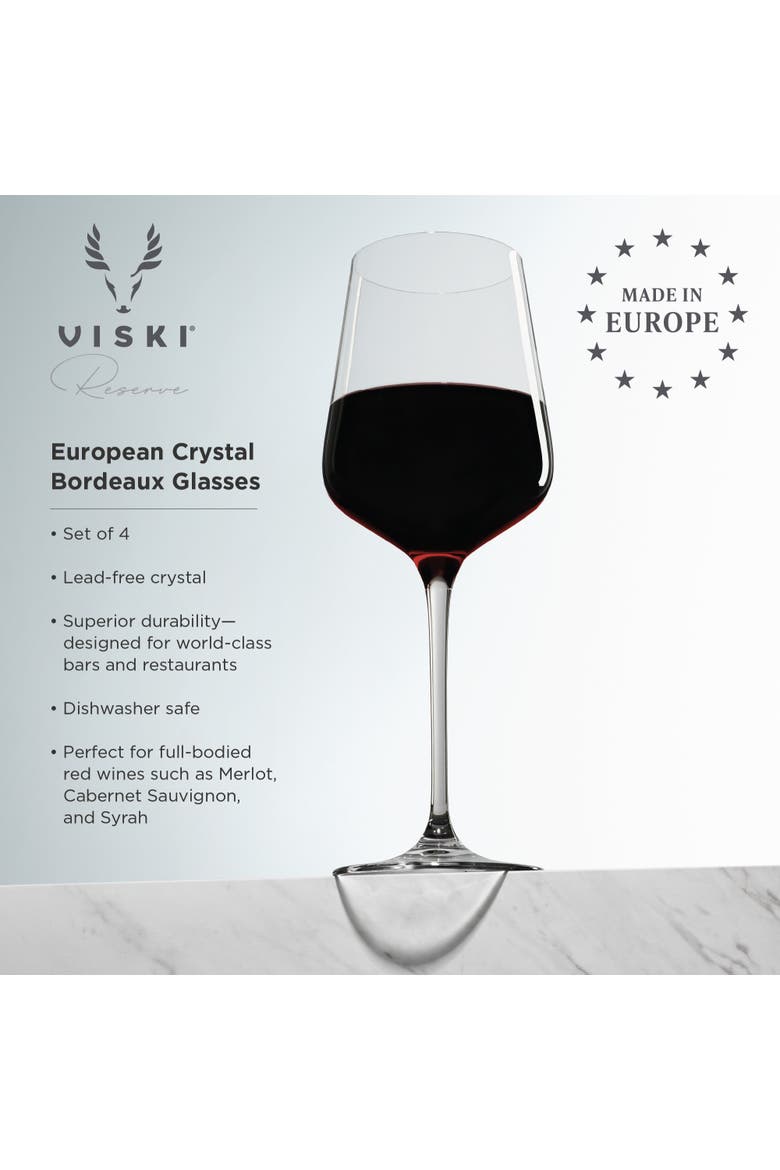 Reserve Inez Crystal Bordeaux Glasses Set of 4, Alternate, color, Clear