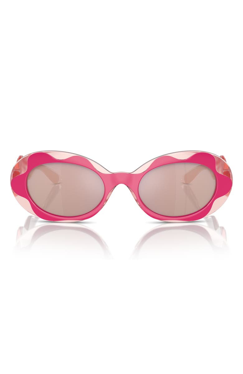 Dolce&Gabbana Kids' 49mm Small Oval Sunglasses, Main, color, Pink / Pink Mirror Rose Gold