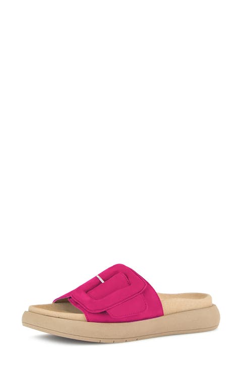 Buckled Platform Slide Sandal (Women)