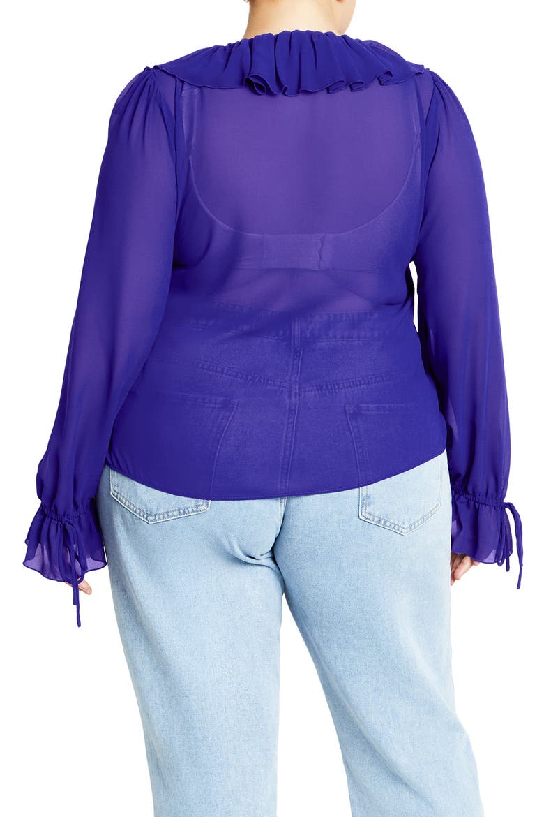 Felix Ruffle Long Sleeve Tiered Dress, Alternate, color, COBALT