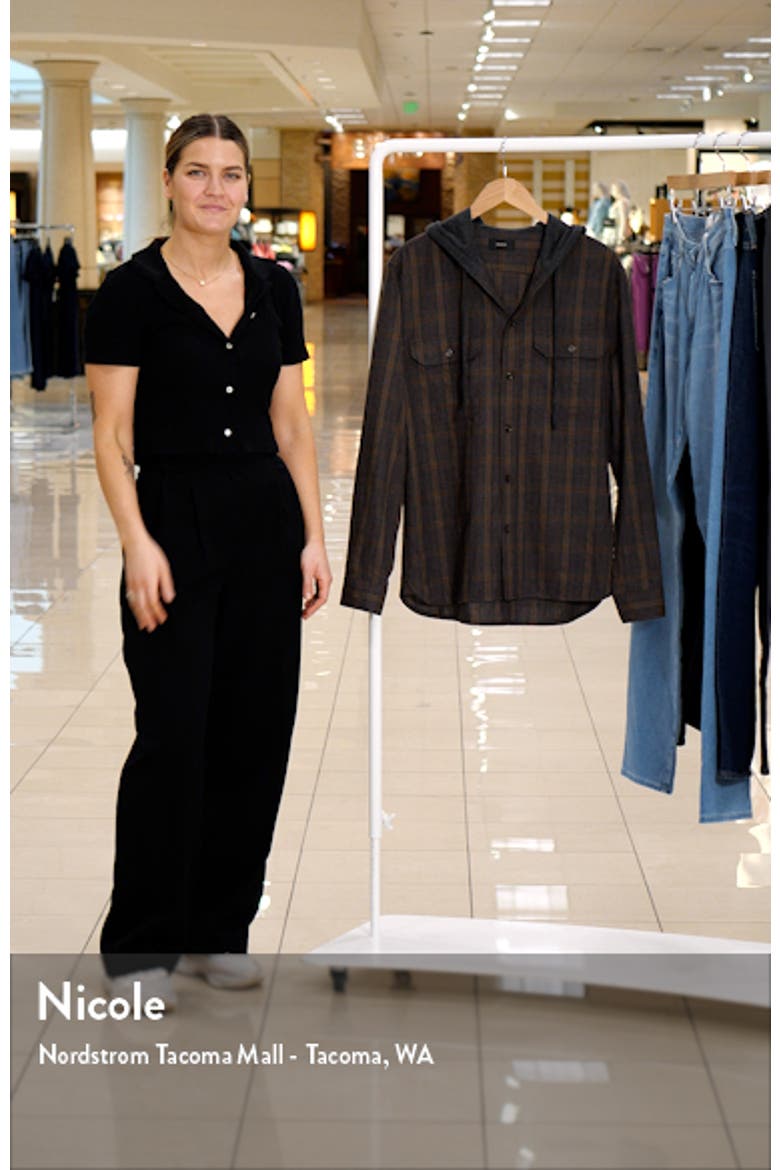 Bixby Plaid Cotton Blend Hooded Button-Up Shirt video