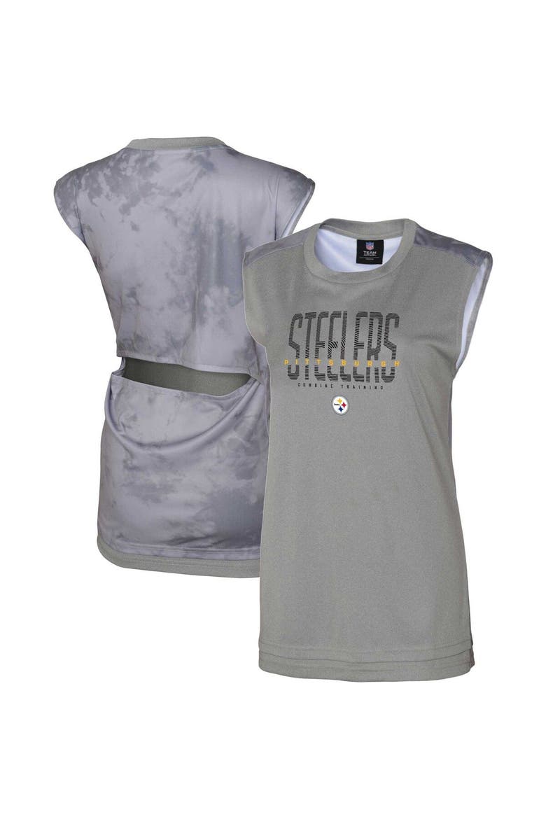 Women's Gray Pittsburgh Steelers No Sweat Tank Top, Main, color, Gray