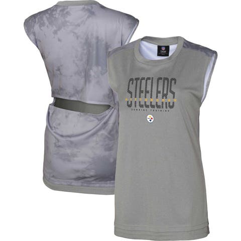 Women's Gray Pittsburgh Steelers No Sweat Tank Top