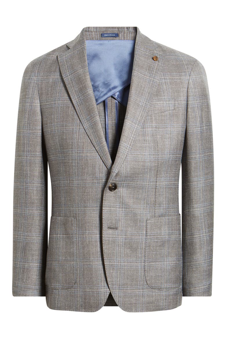 Crown Crafted Pearce Tailored Fit Plaid Soft Sport Coat, Alternate, color, ESPRESSO