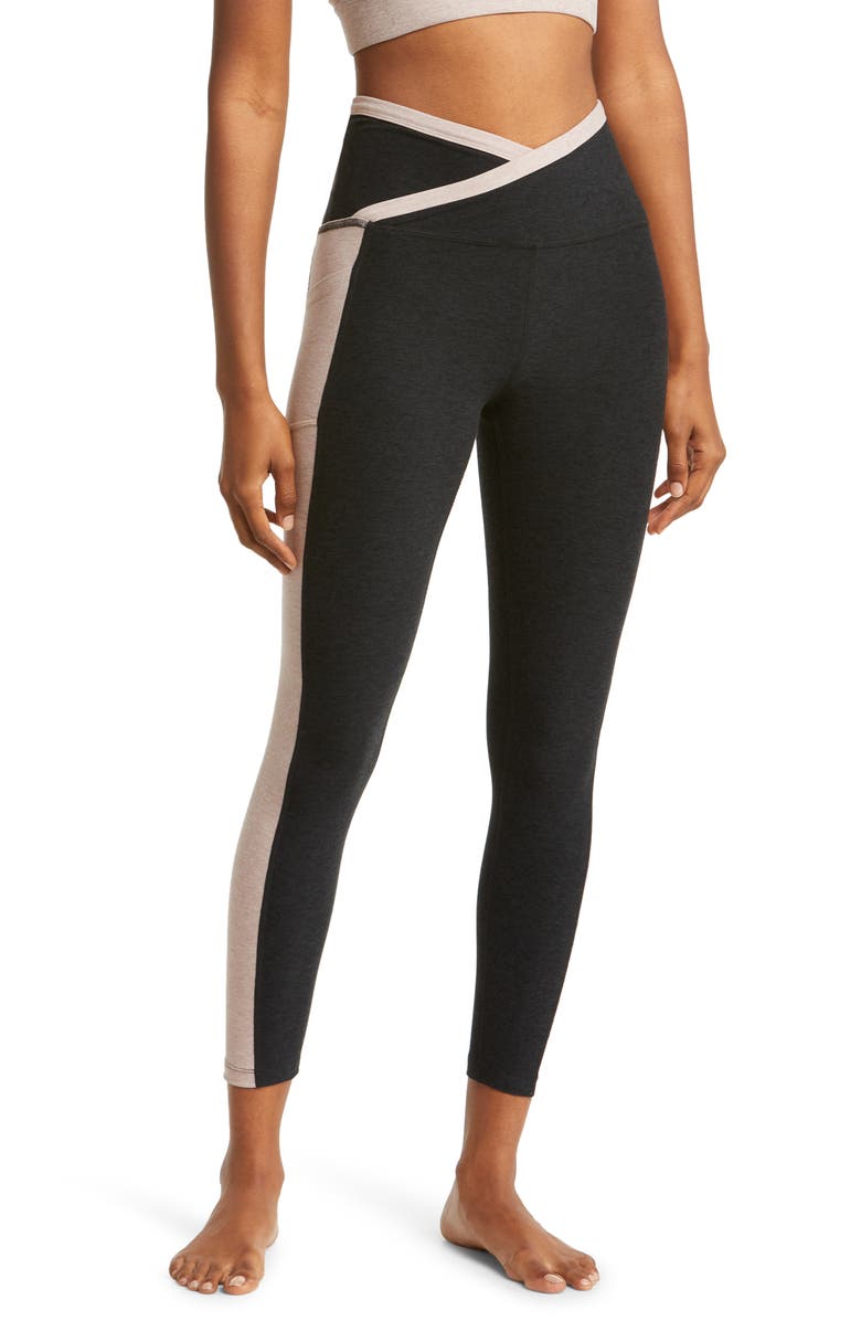 Beyond Yoga Space Dye Colorblock Pocket Ankle Leggings, Main, color, 