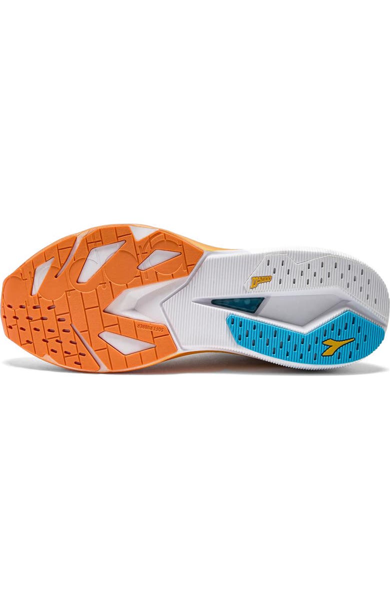 Diadora Mythos Blushield Volo 5 Sneaker, Alternate, color, White/ Nectarine/ Lemon Chrome