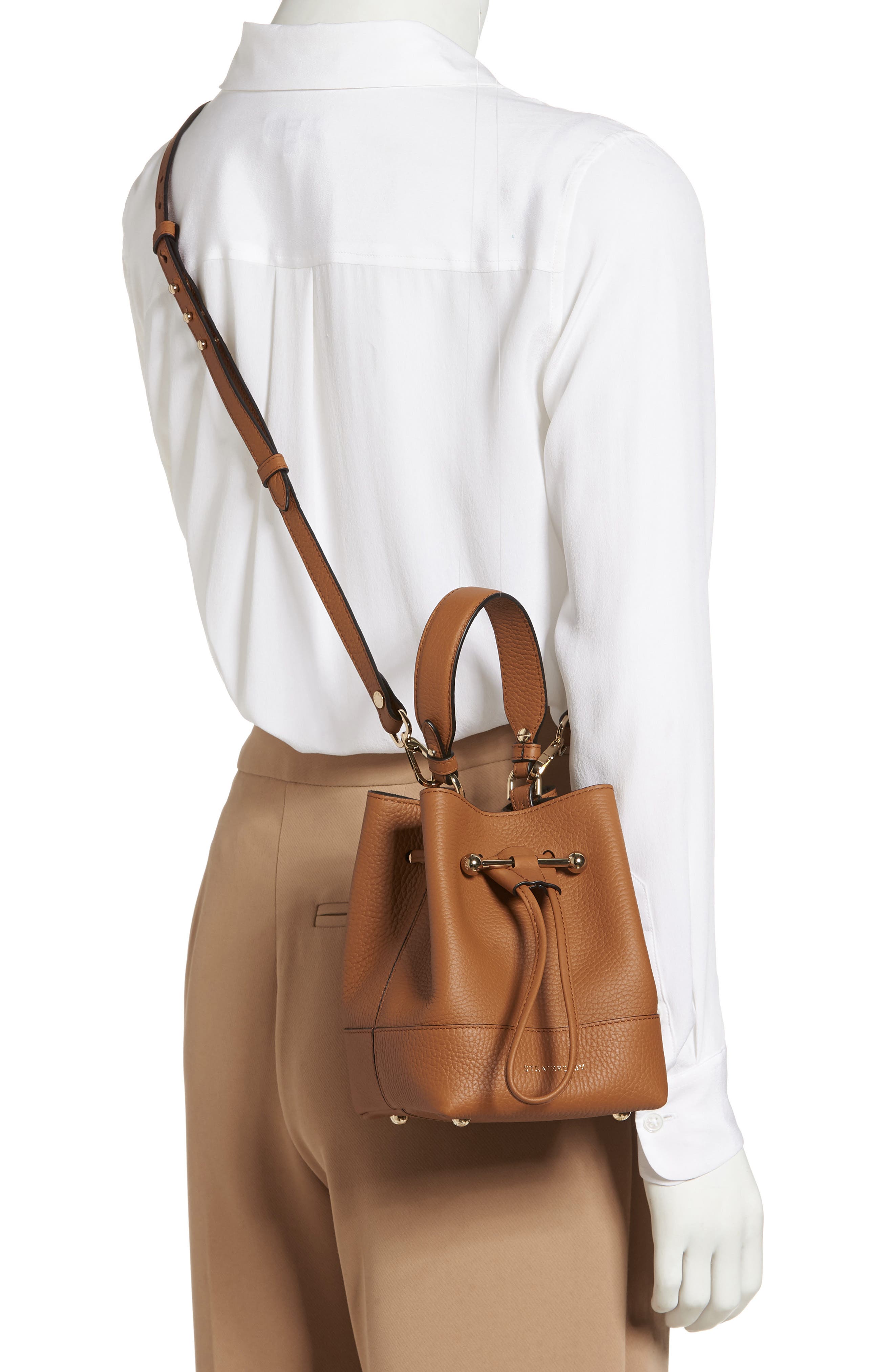 Strathberry Lana Osette Leather Crossbody Bucket Bag, Alternate, color, 