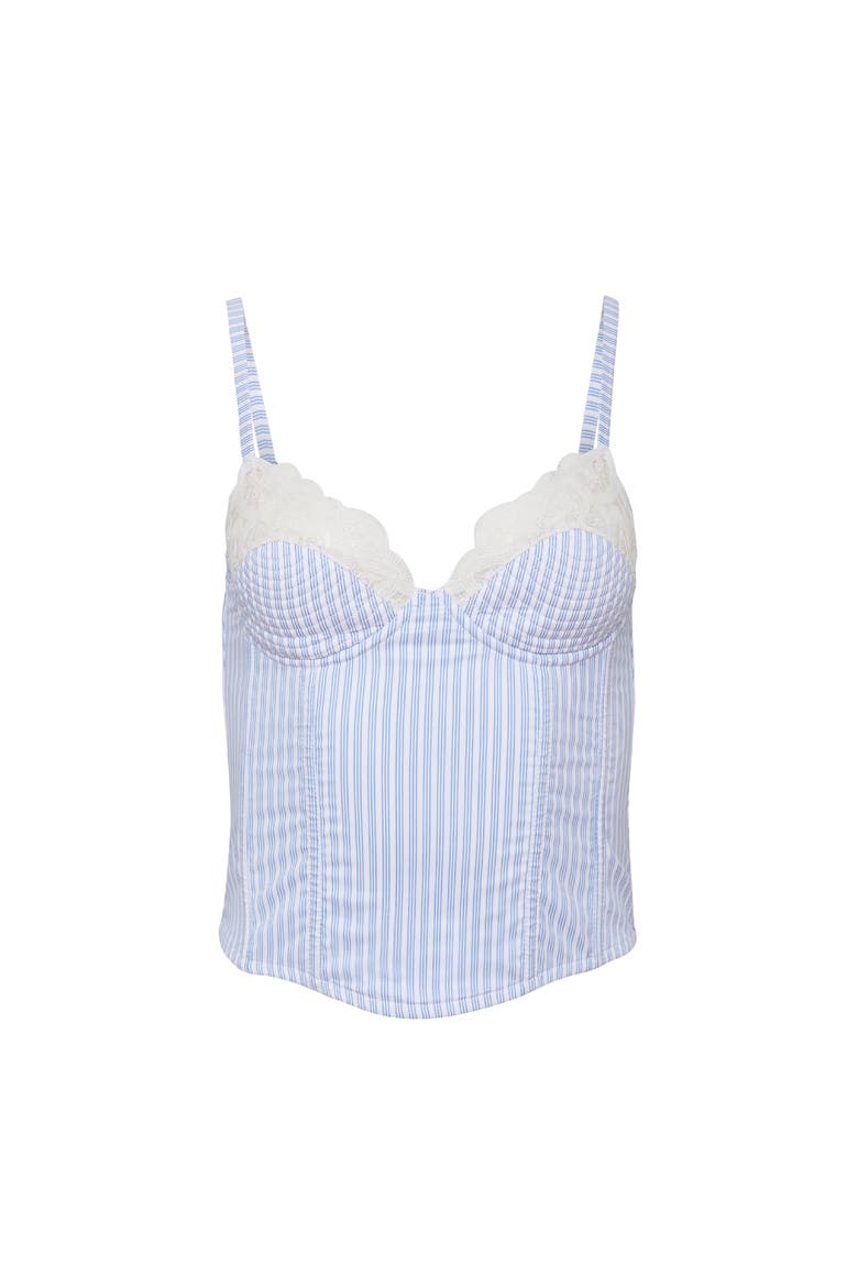 Hampton Poplin Bustier, Alternate, color, East Hampton Stripe